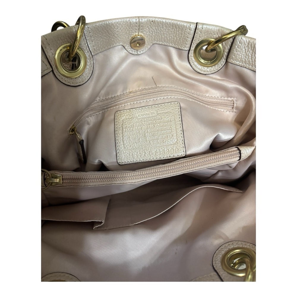 Vintage Authentic Coach Soho Womens Leather Double Handle Beige Shoulder Hangbag - Picture 5 of 5